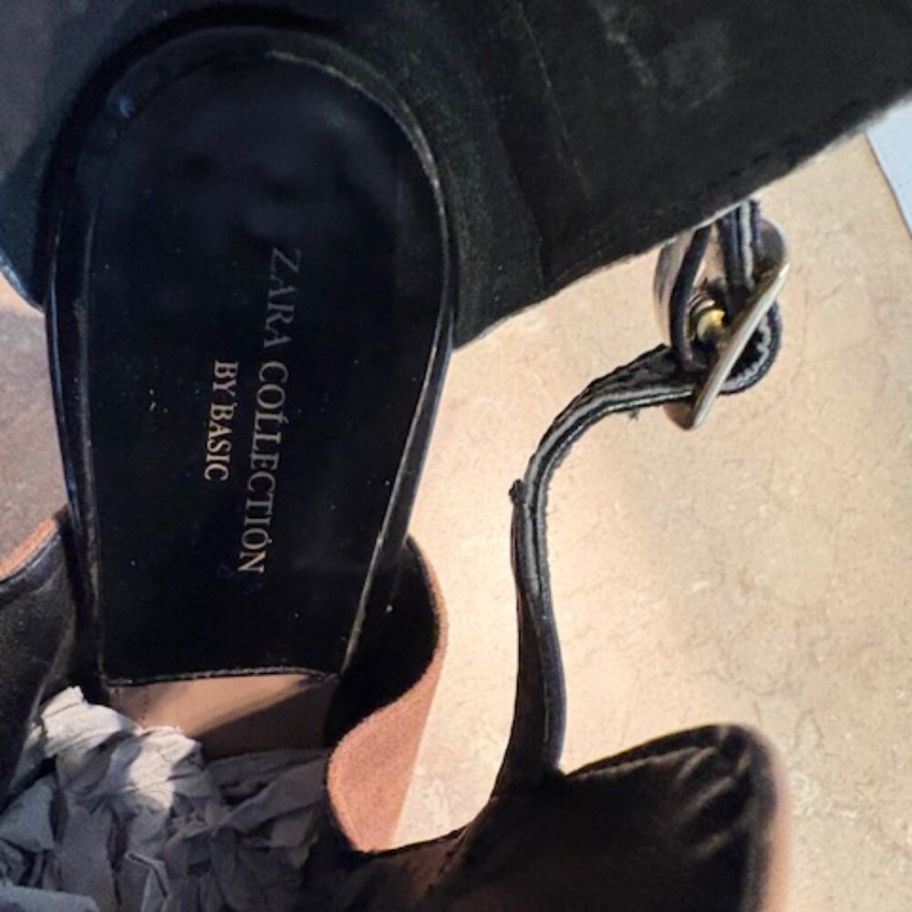 Zara Basic Collection Two Tone Tassel Stack Heel … - image 5